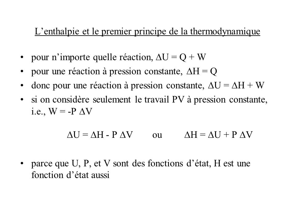 Découvrir 52 imagen formule thermodynamique enthalpie fr